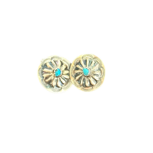 Vintage Sterling Silver Turquoise Stud Earring