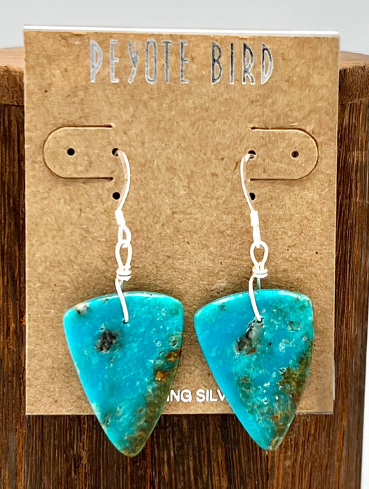 Dana Chavez- Arrowhead Turquoise Slab Earrings