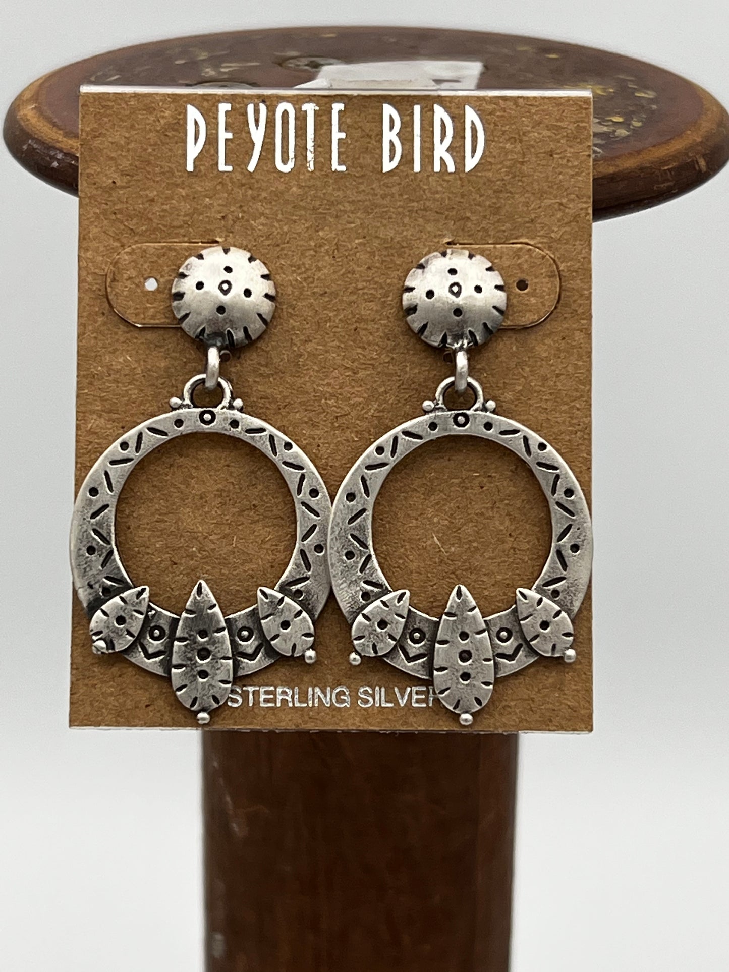 Stamped Sterling Silver dangle Earrings