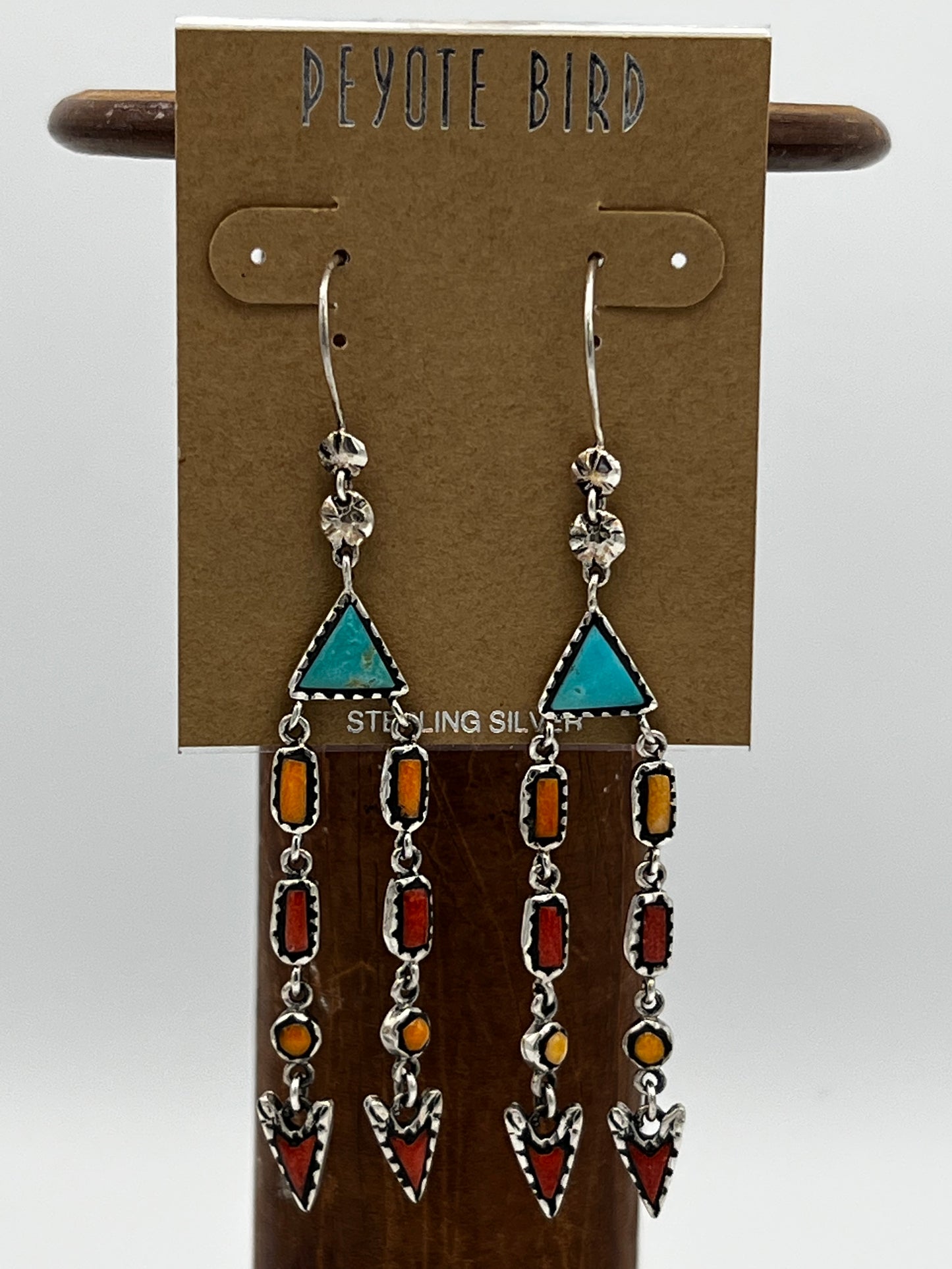 Multi stone Arrow Point Earrings