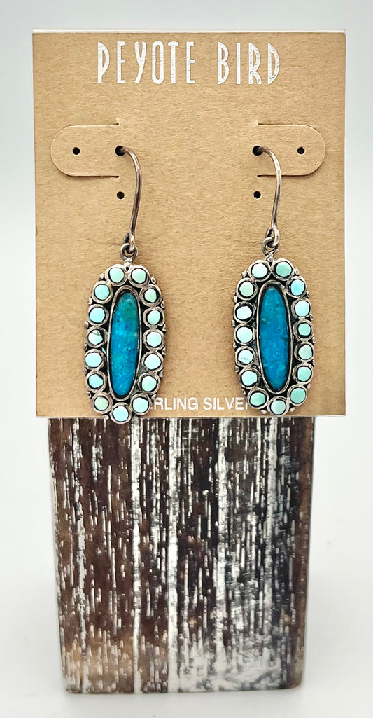 Turquoise long oval Earrings