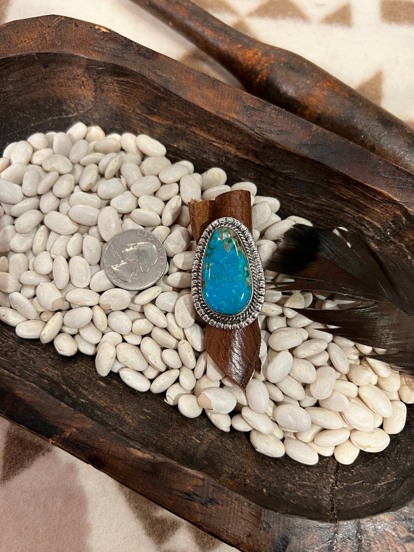 Large Single Stone Turquoise Ring