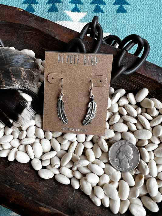 Sterling Silver small Feather Earrings