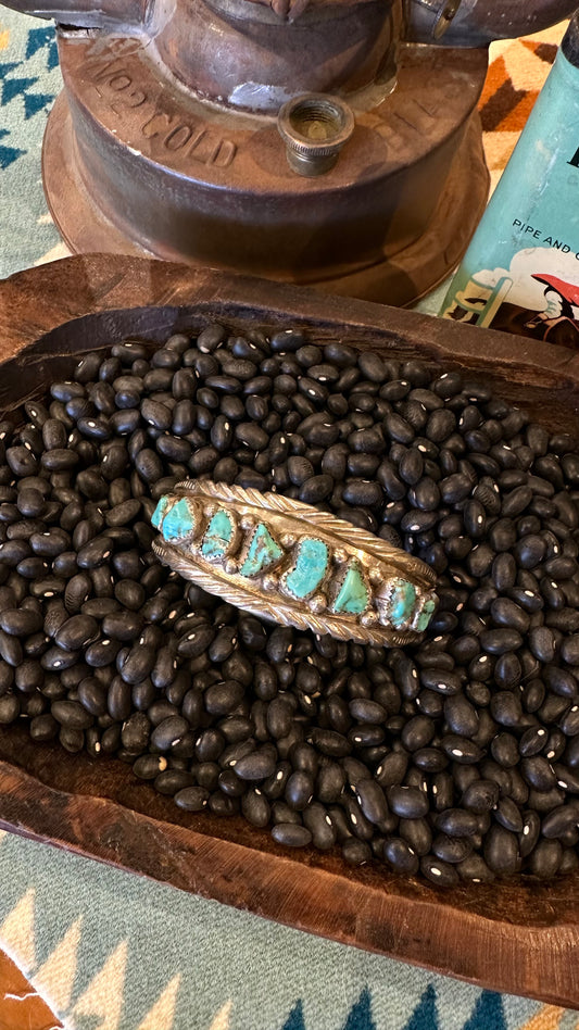 Sterling Chunk Kingman Turquoise Cuff