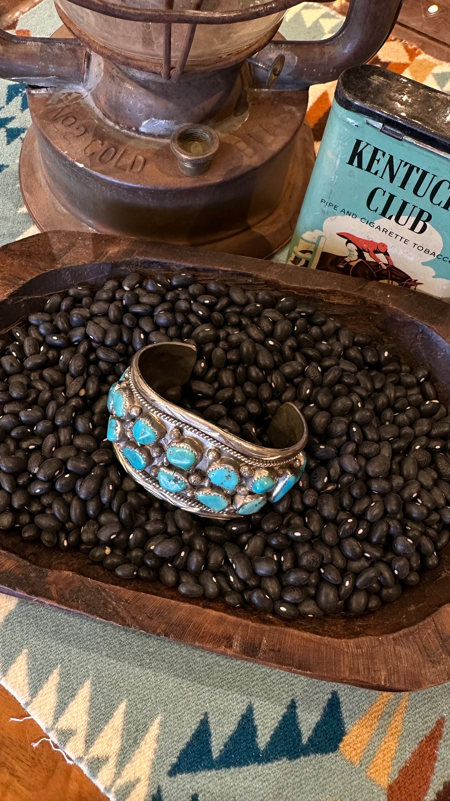 Sterling Chunk Kingman Turquoise Cuff