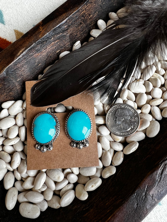 Turquoise Oval Stud Earrings