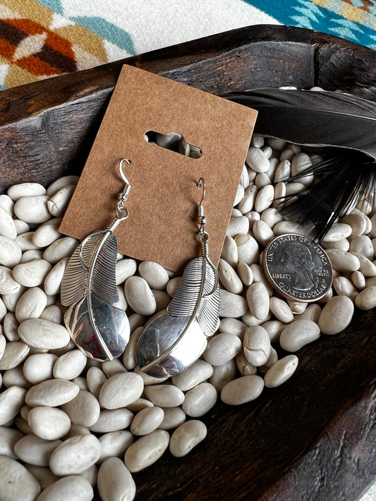 Sterling Silver Feather Earrings