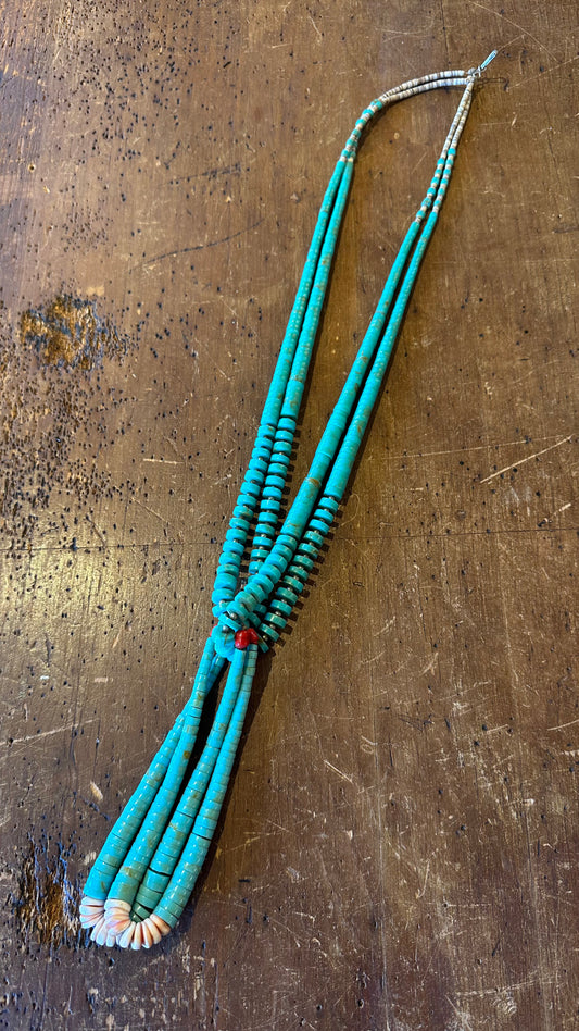 Original Turquoise and Shell Heishi-2 strand