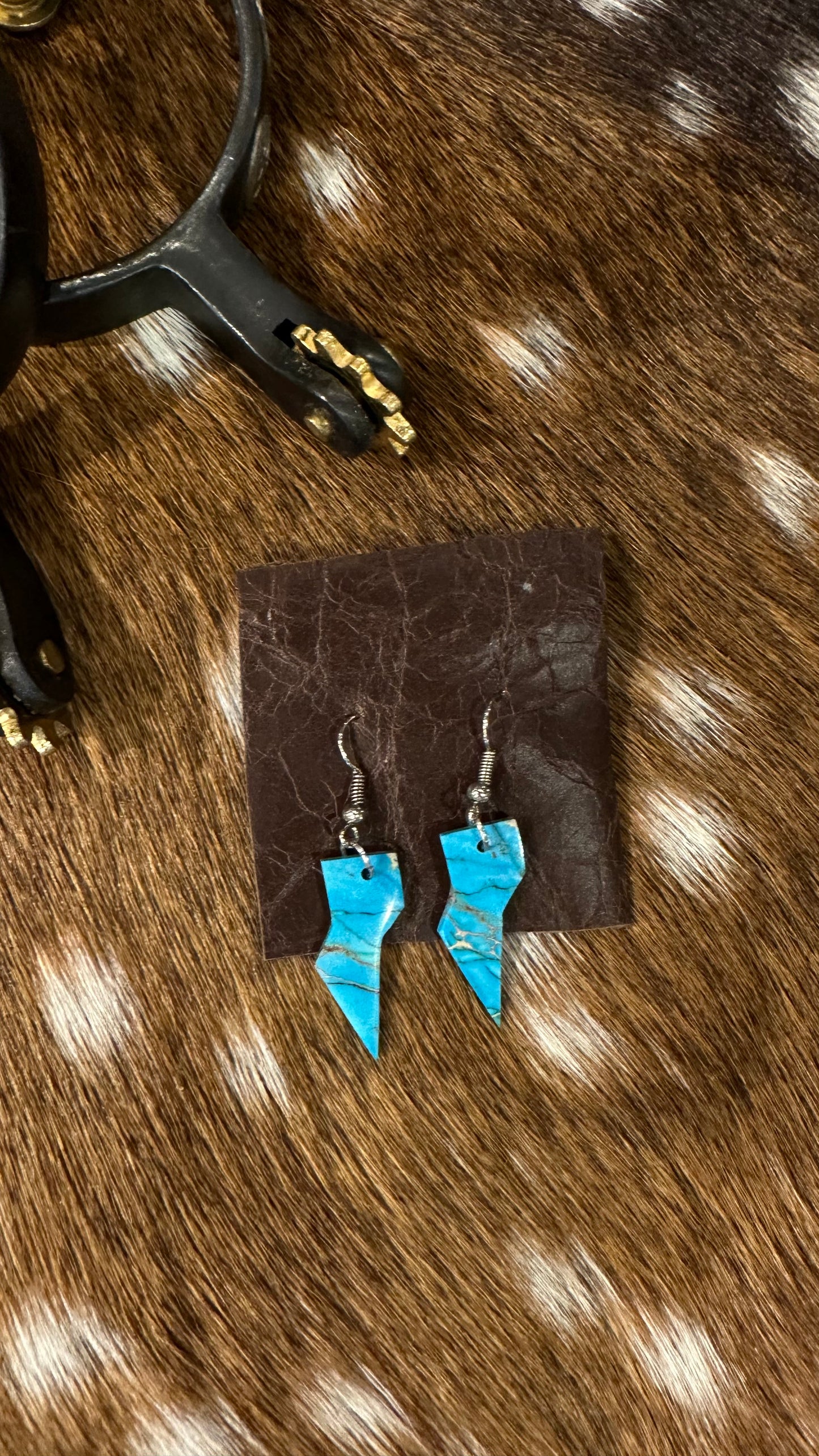 Lightning Bolt Slab Earrings- Multiple options available