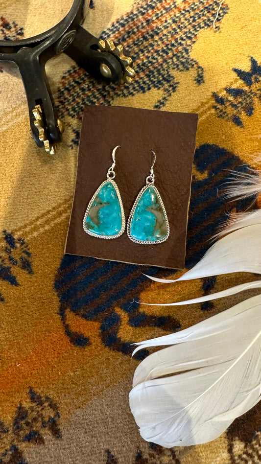 Kingman Turquoise Teardrop Earrings