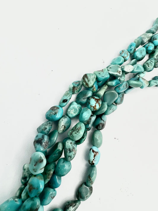 Necklace- Vintage 1940's Navajo Turquoise 5 strand