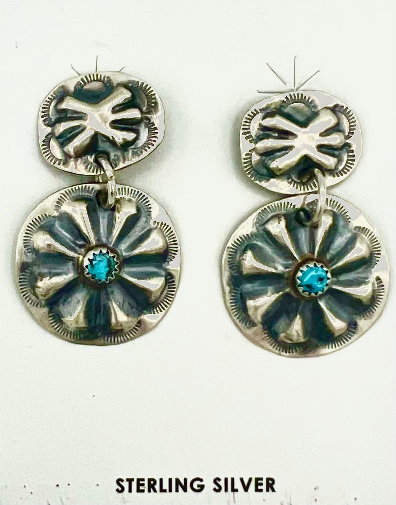 Earrings Post- Begay Navajo Concho