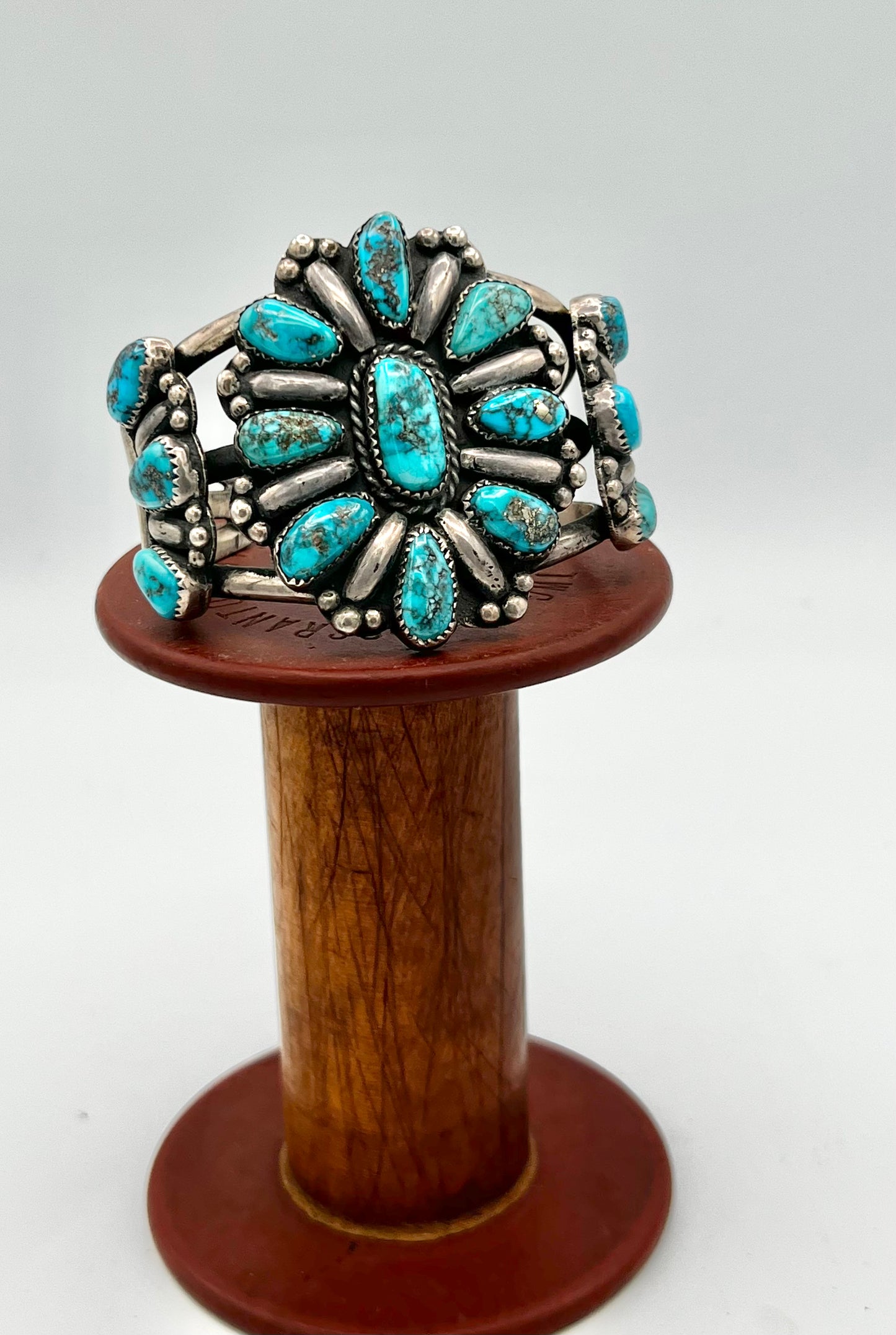 Cuff/Bracelet- Vintage 1940's Morenci Turquoise