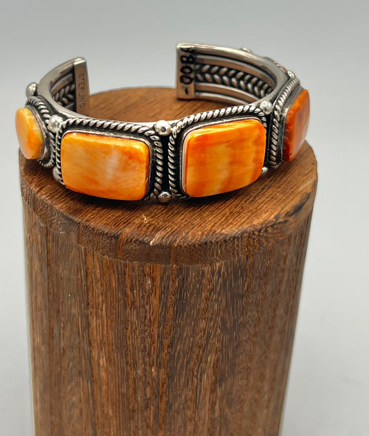 Cuff/Bracelet- Albert Lee Navajo Spiny Shell and Sterling