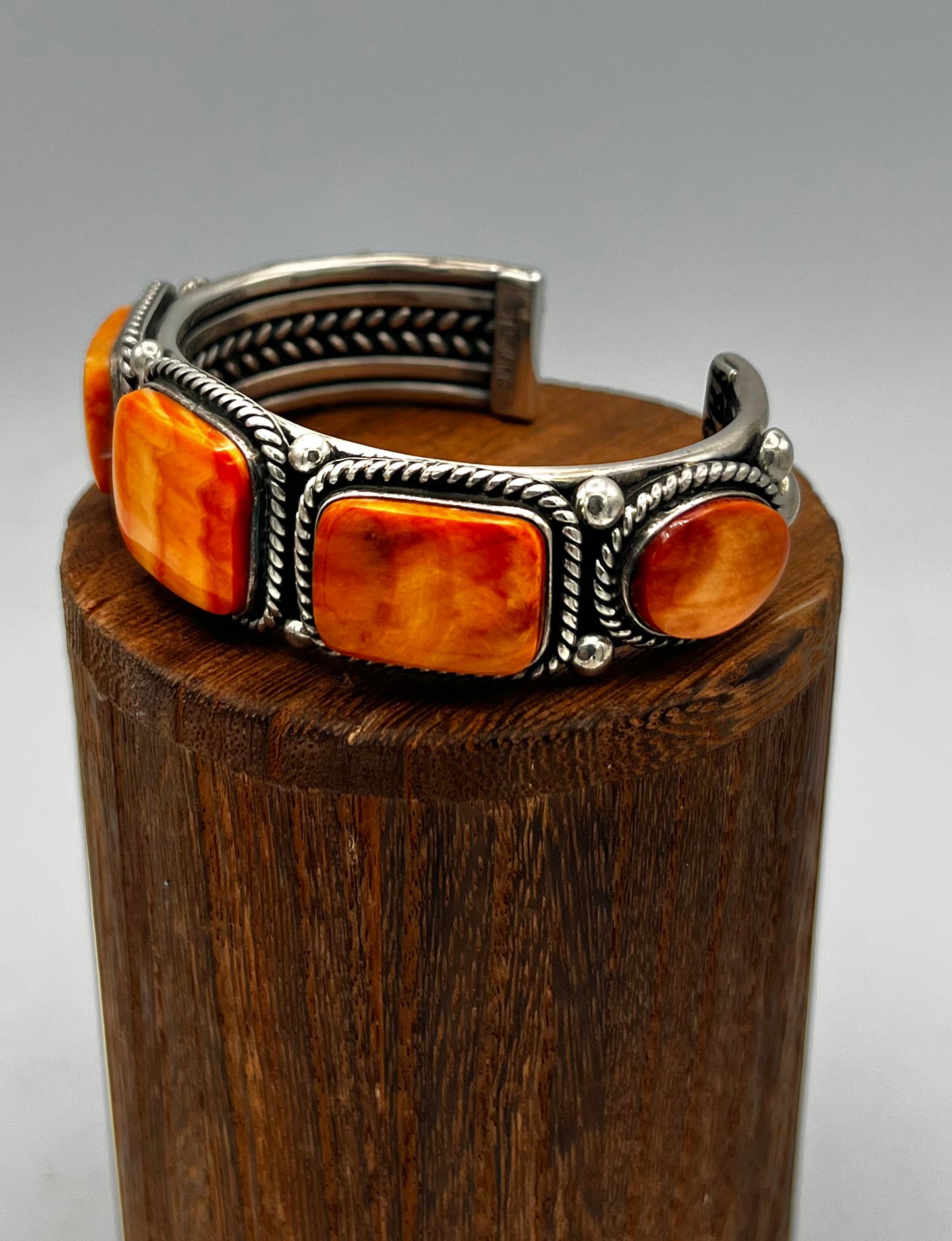 Cuff/Bracelet- Albert Lee Navajo Spiny Shell and Sterling