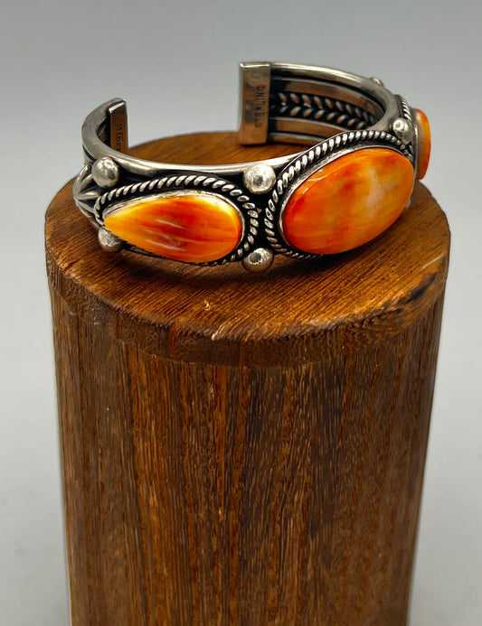 Cuff/Bracelet- Albert Lee Navajo Spiny-Oyster and Sterling