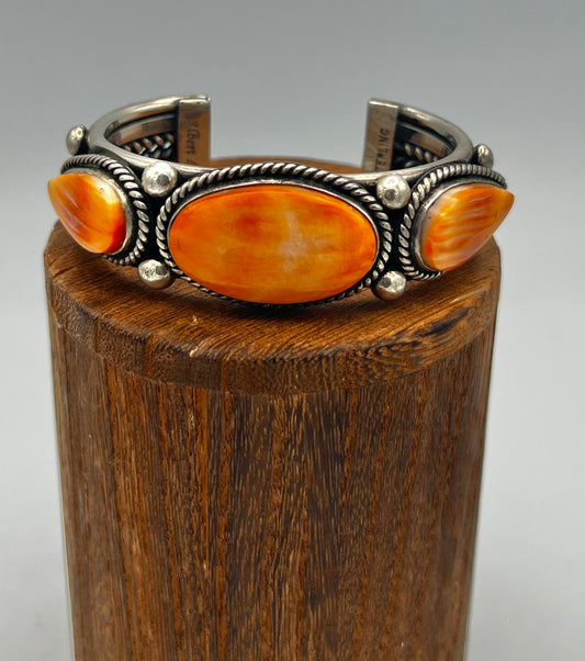 Cuff/Bracelet- Albert Lee Navajo Spiny-Oyster and Sterling