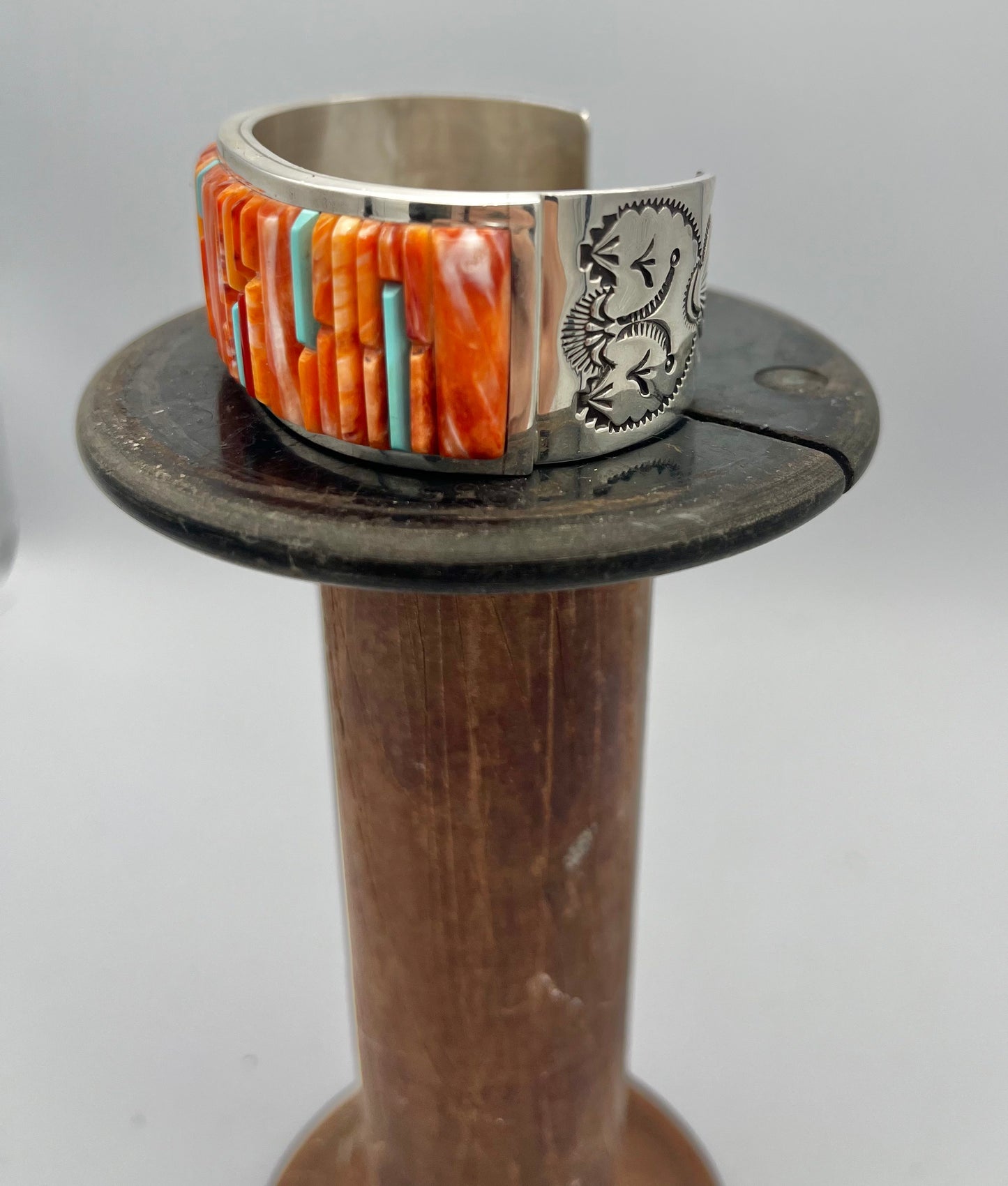 Cuff/Bracelet - V. Benally Navajo Spiny Shell and Sterling