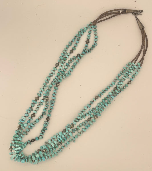 Necklace- Santo Domingo White Water Turquoise Heishi