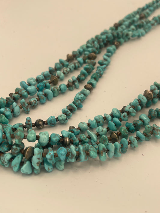 Necklace- Santo Domingo White Water Turquoise Heishi