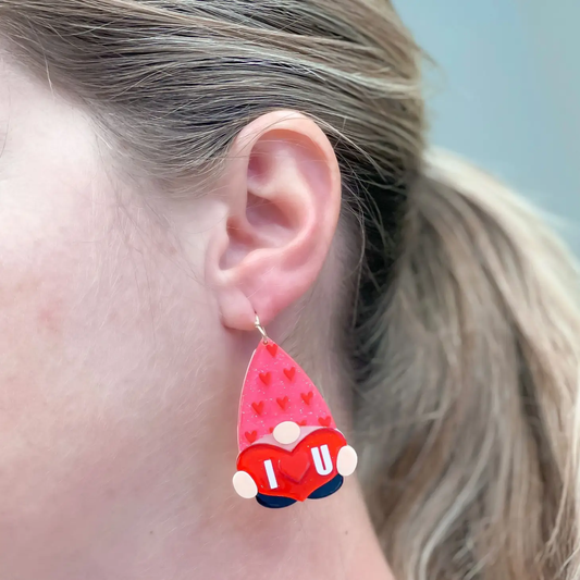 I Heart You Gnome Earrings