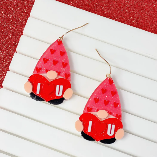 I Heart You Gnome Earrings